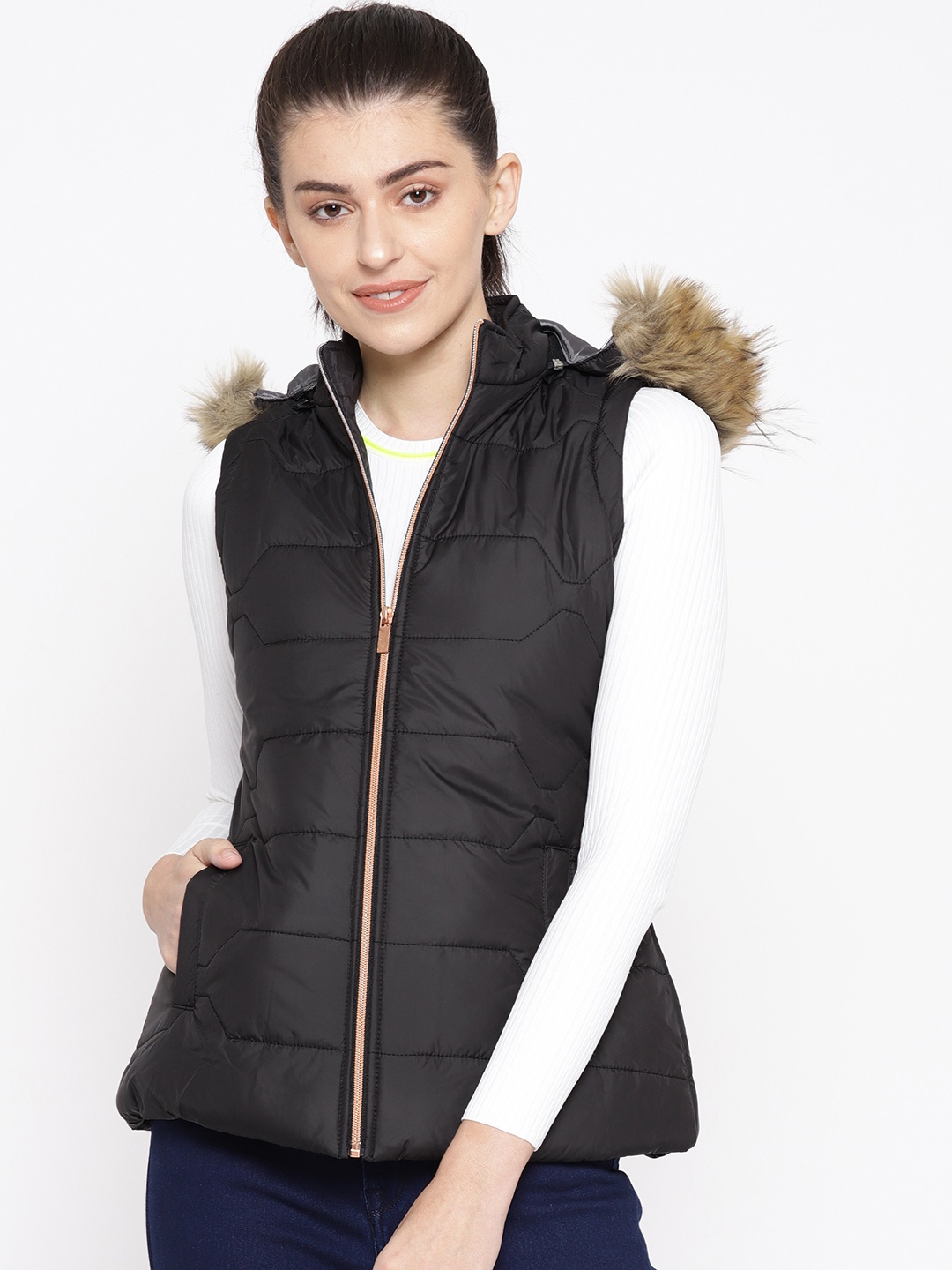 

Duke Stardust Women Black Solid Hooded Parka Jacket