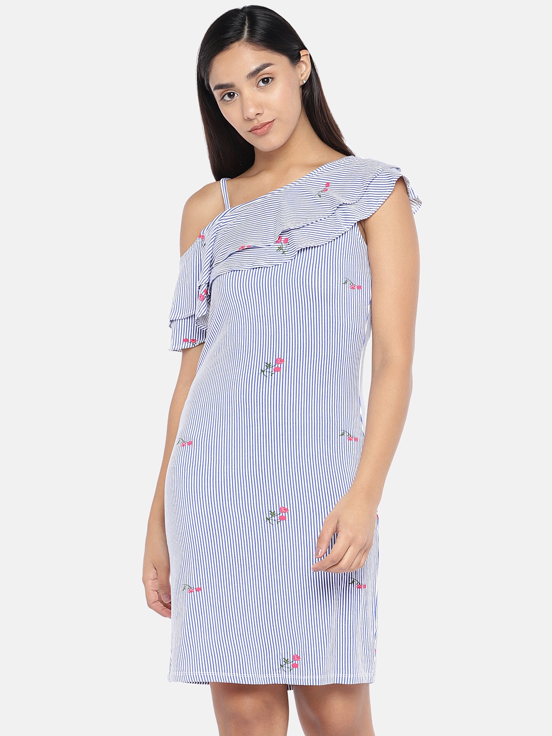 

Globus Women Blue & Pink Striped Shirt Dress