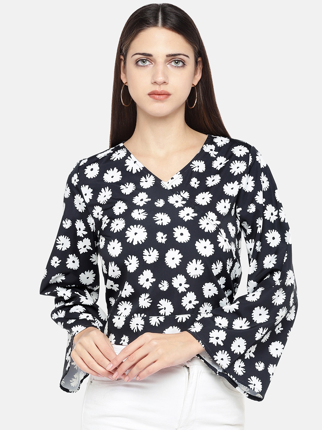 

Globus Women Black Printed Styled Back Top