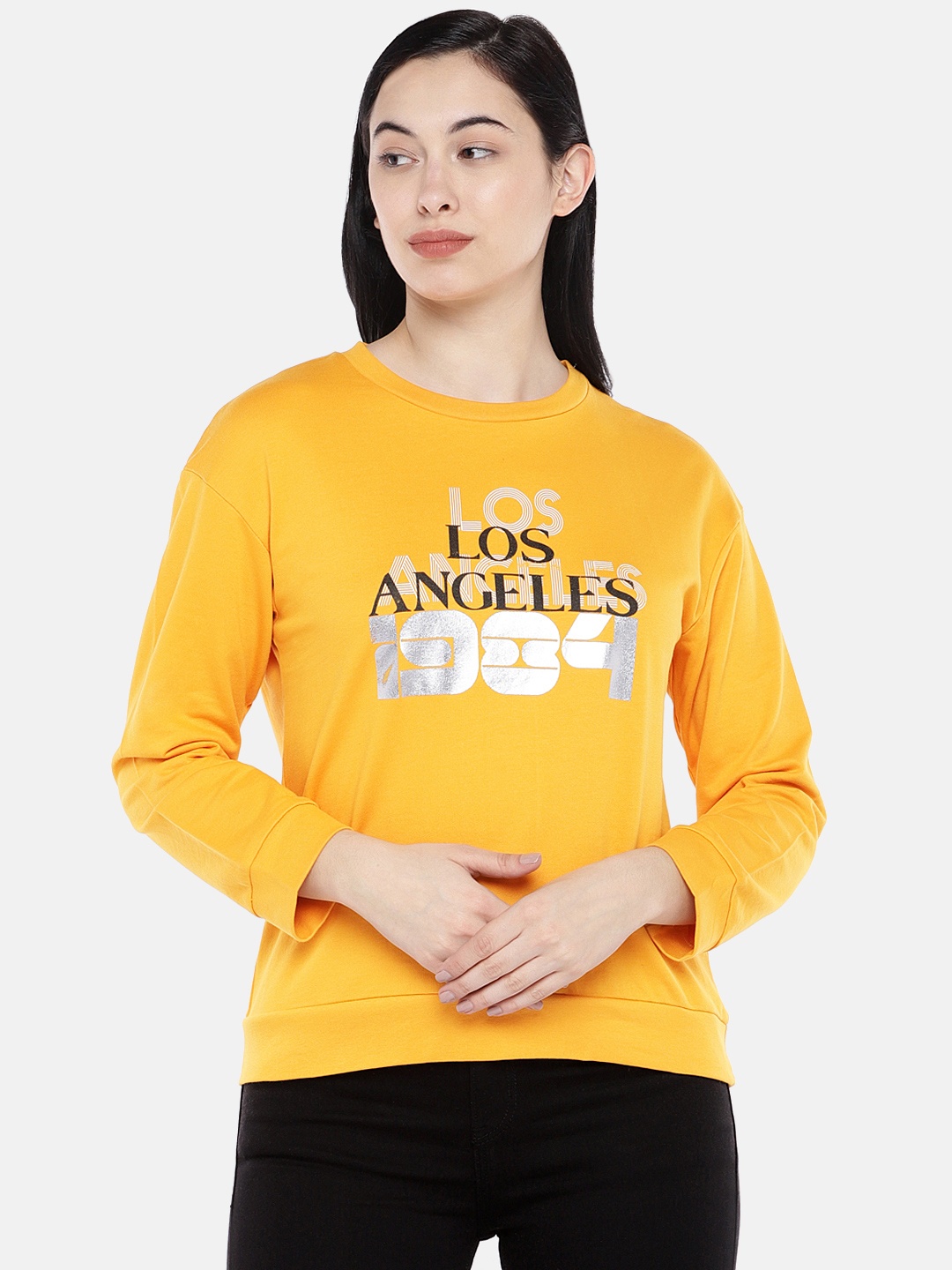 

Globus Women Yellow Printed Sweatshirt