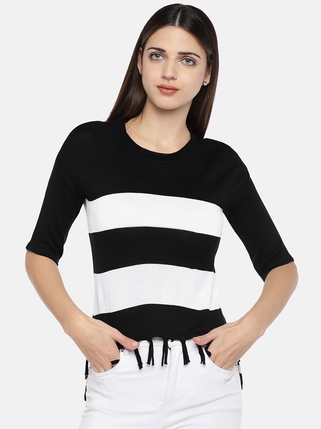 

Globus Women Black Colourblocked Top
