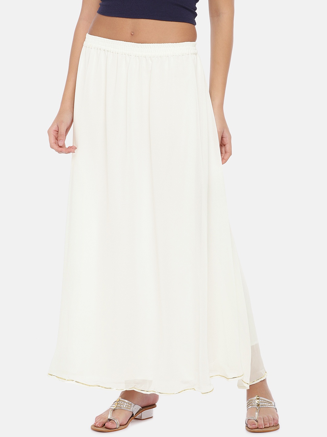 

Globus Women White Maxi A-Line Skirt