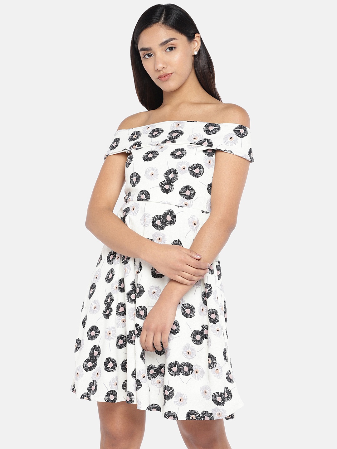 

Globus Women White Printed A-Line Dress