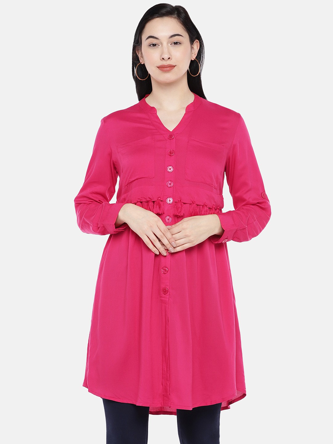 

Globus Women Pink Solid Tunic