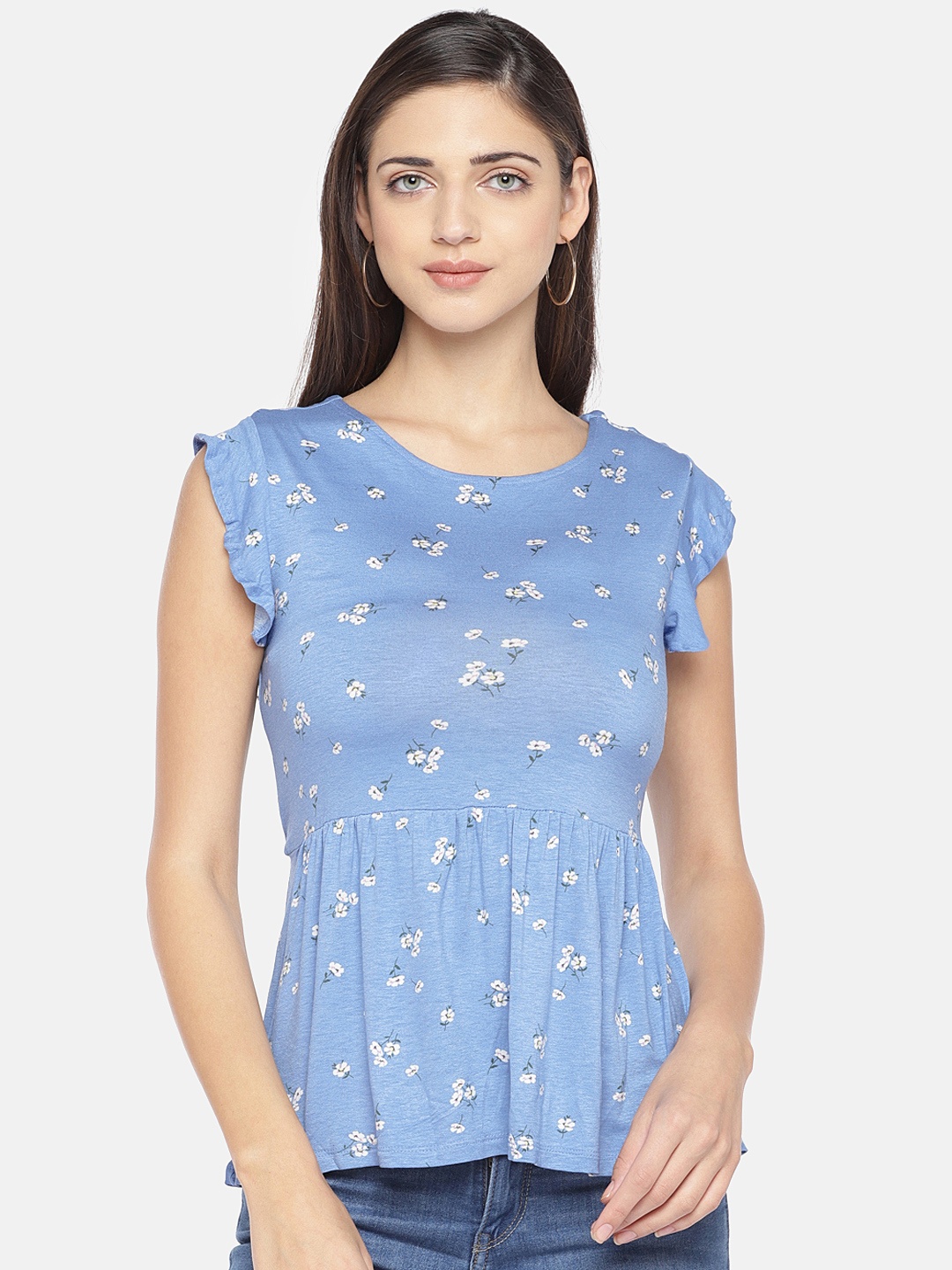 

Globus Women Blue Printed Top