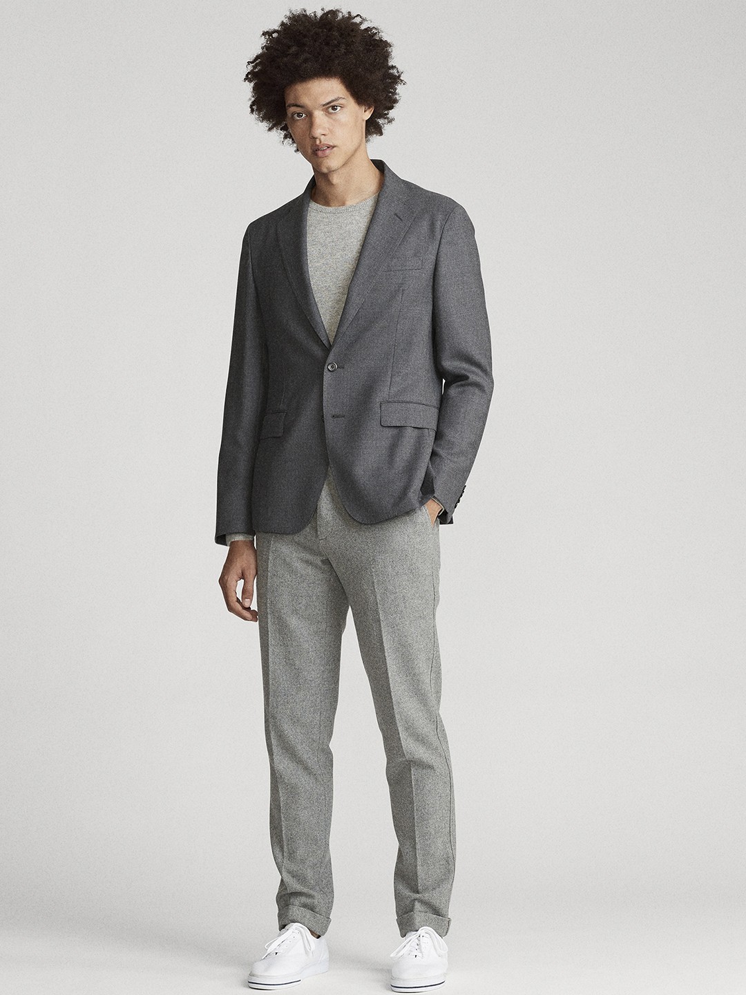 

Polo Ralph Lauren Men Charcoal Grey Solid Soft Traveler Sport Coat