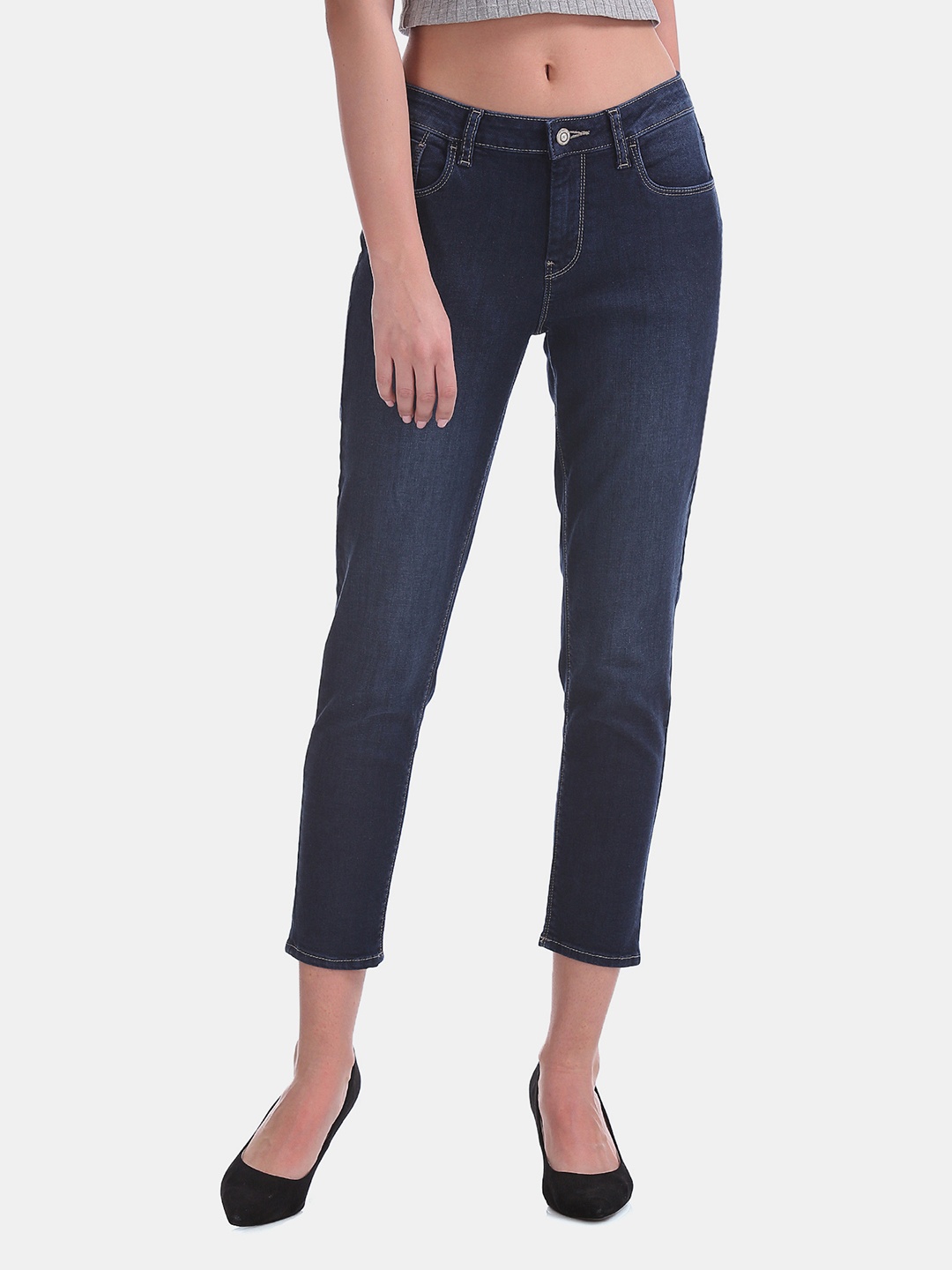 

Flying Machine Women Blue & Blue Skinny Fit Mid-Rise Clean Look Jeans