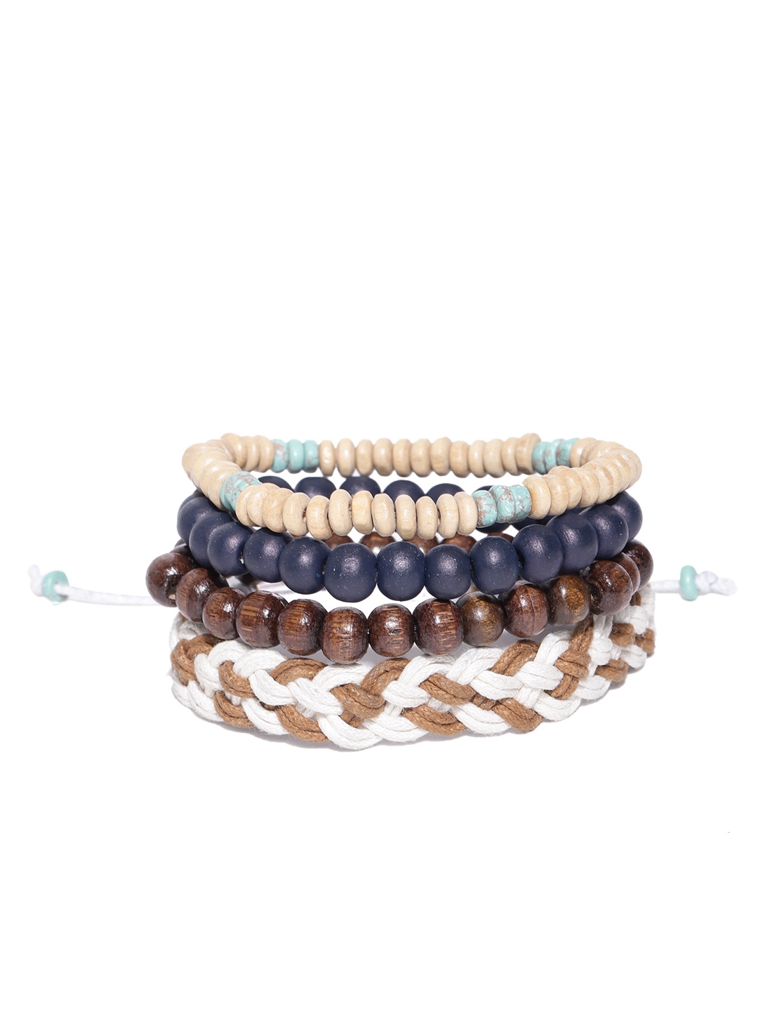 

Blueberry Men Set of 4 Handcrafted Bracelets, Brown