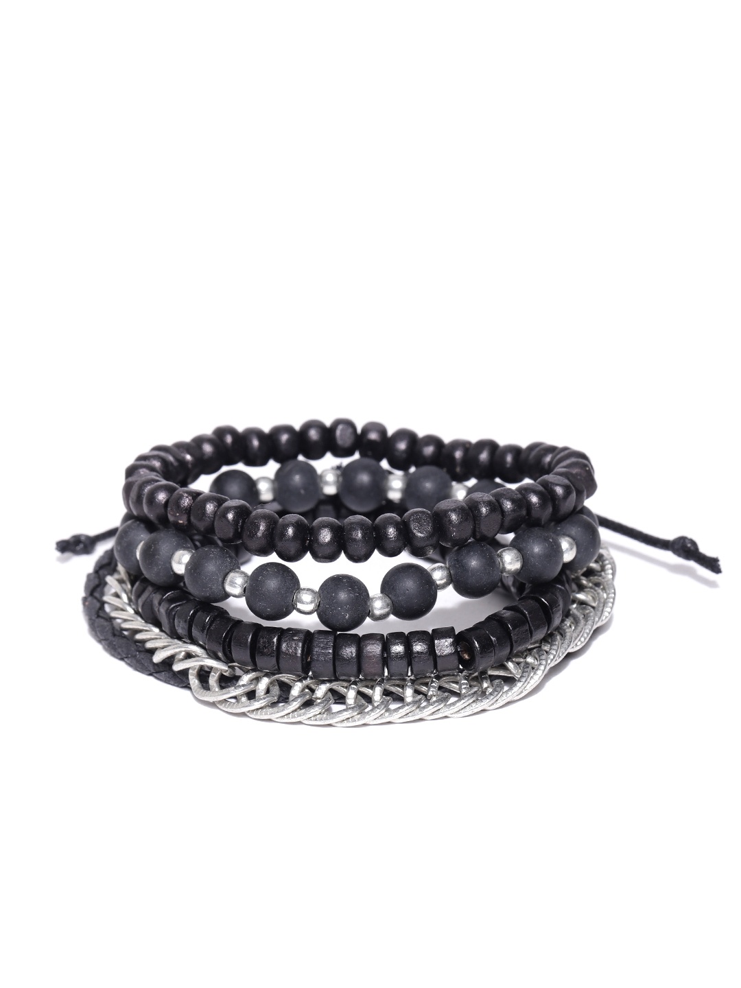 

Blueberry Men Set of 4 Black Handcrafted Bracelets
