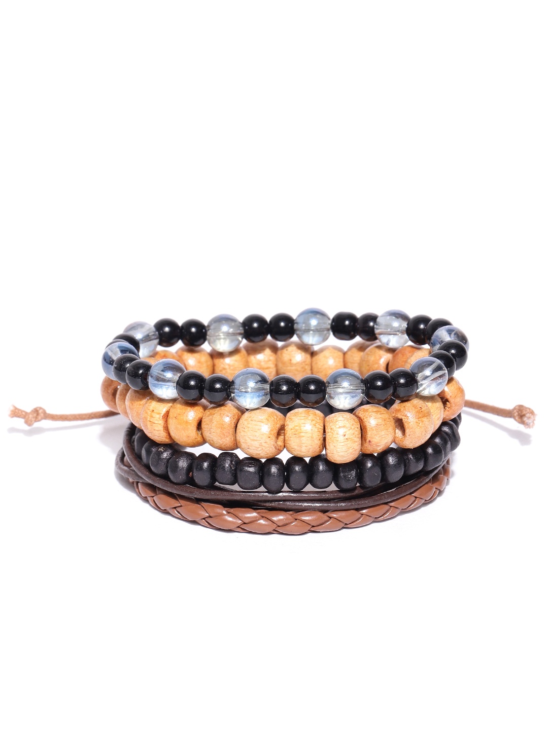 

Blueberry Men Set of 4 Handcrafted Bracelets, Brown