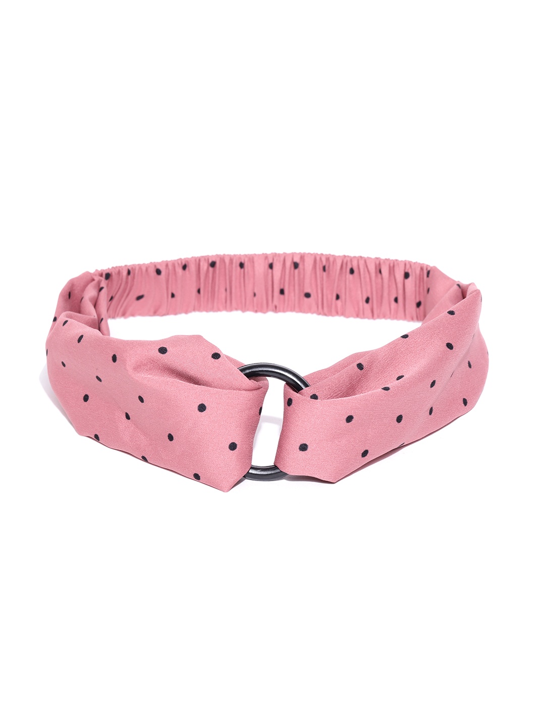 

Blueberry Women Pink & Black Polka Dot Print Hairband