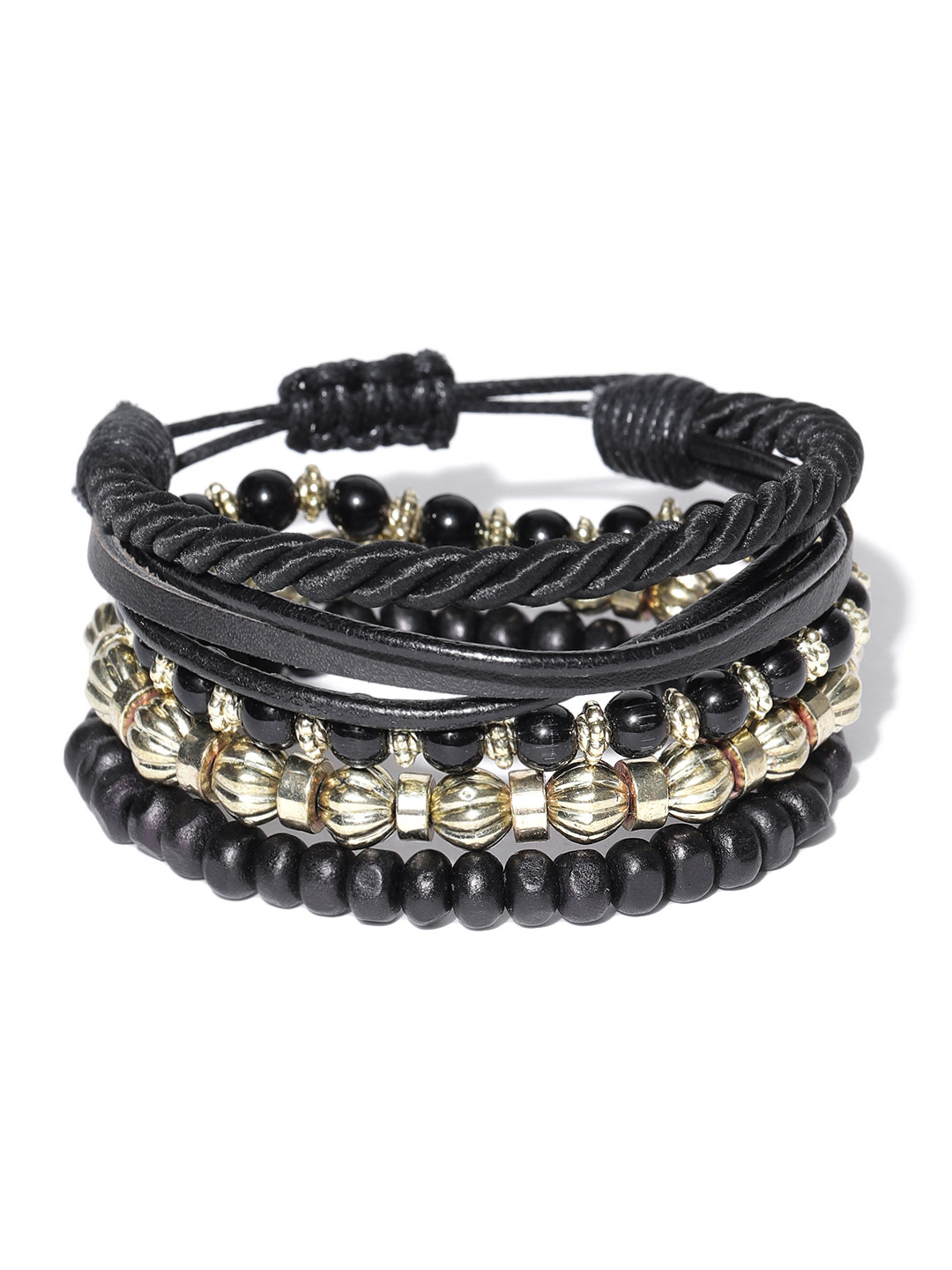 

Blueberry Men Set of 4 Handcrafted Bracelets, Black