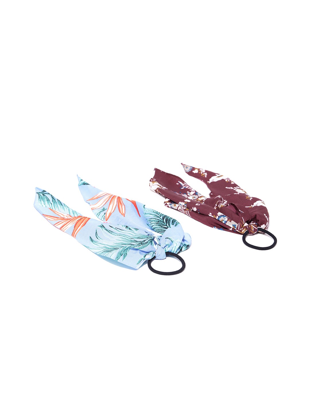 

Blueberry Set of 2 Ponytail Holders with Knot Detail, Blue