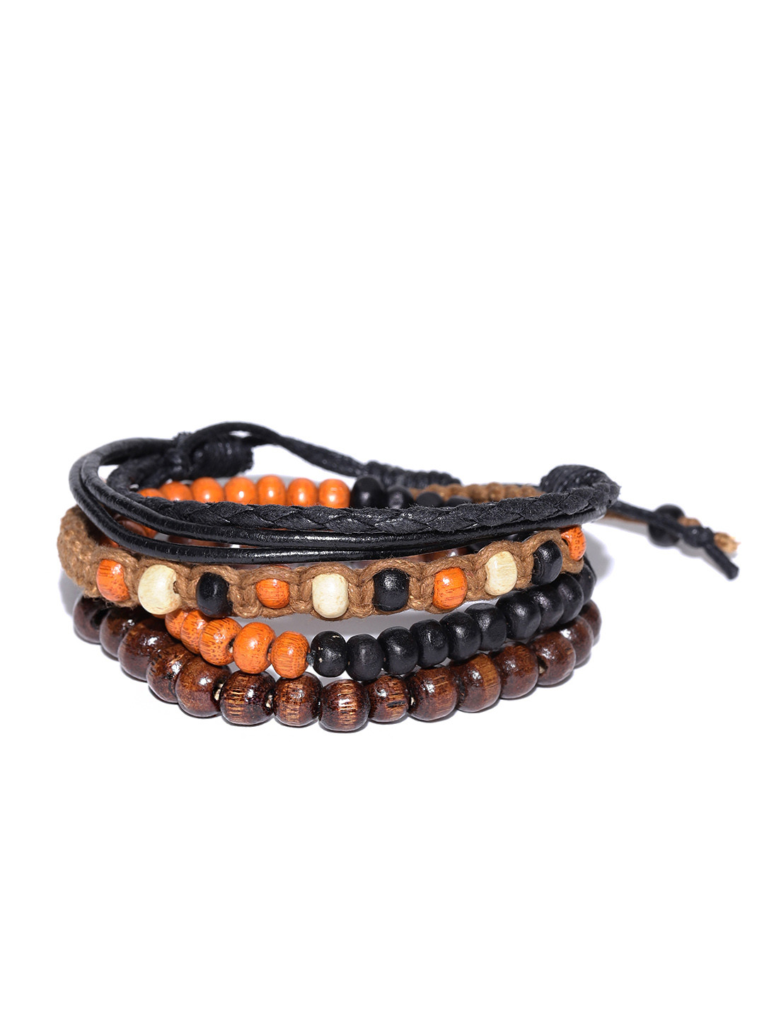 

Blueberry Men Set of 4 Handcrafted Bracelets, Brown