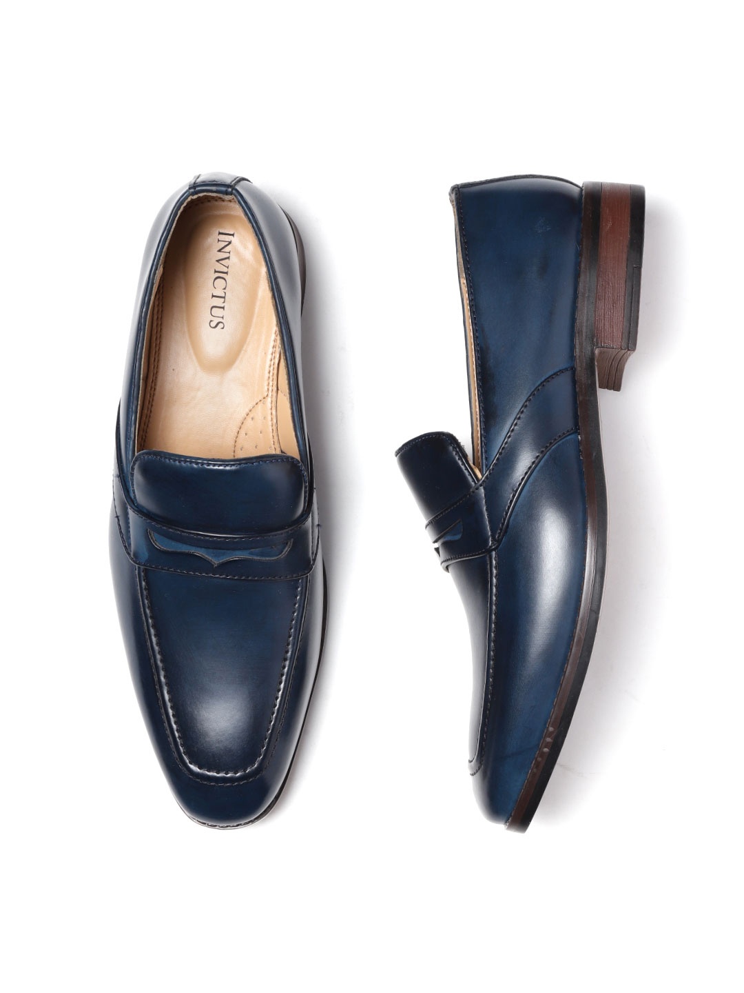 

INVICTUS Men Teal Blue Solid Formal Slip-Ons