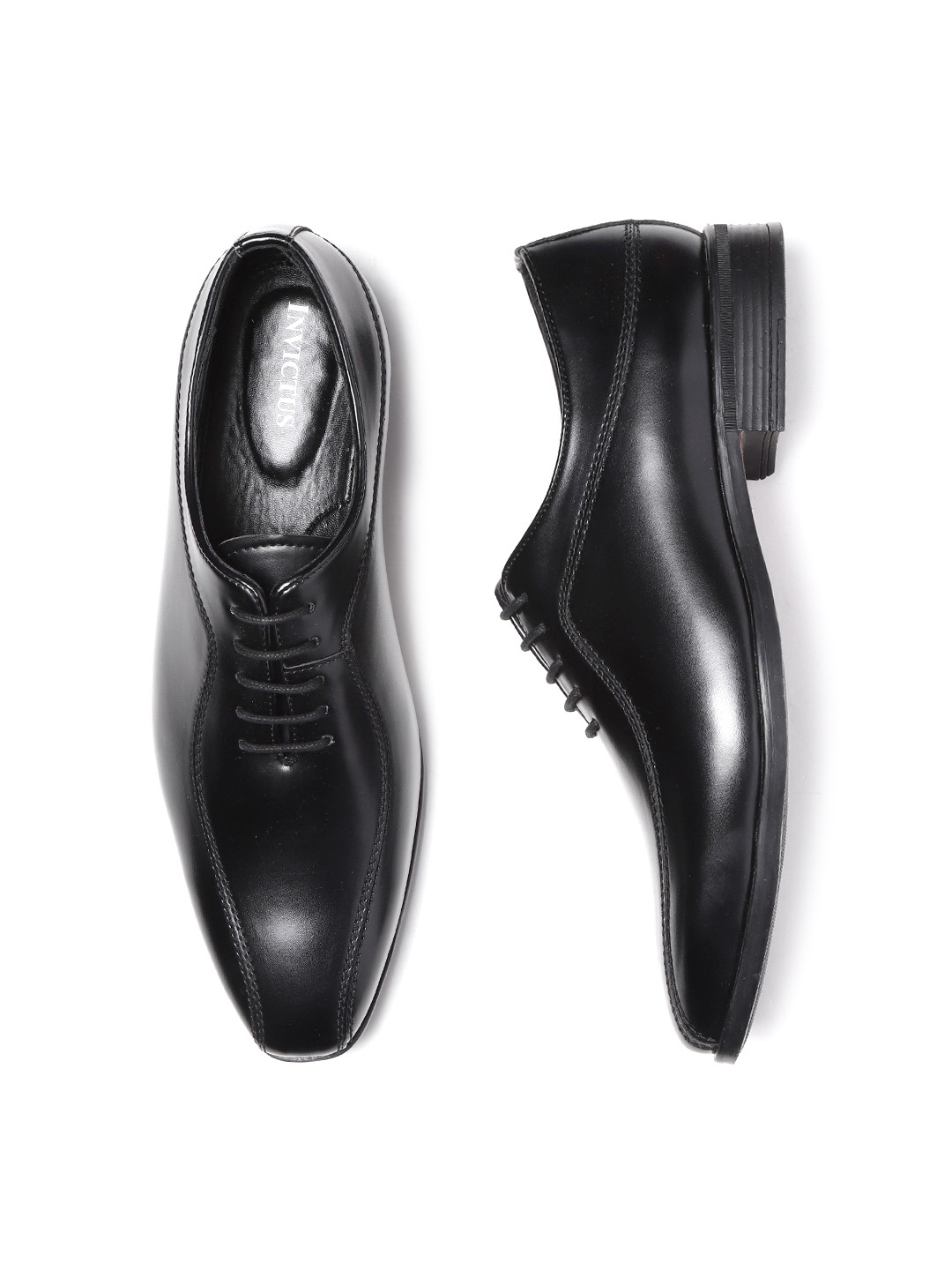 

INVICTUS Men Black Solid Formal Oxfords