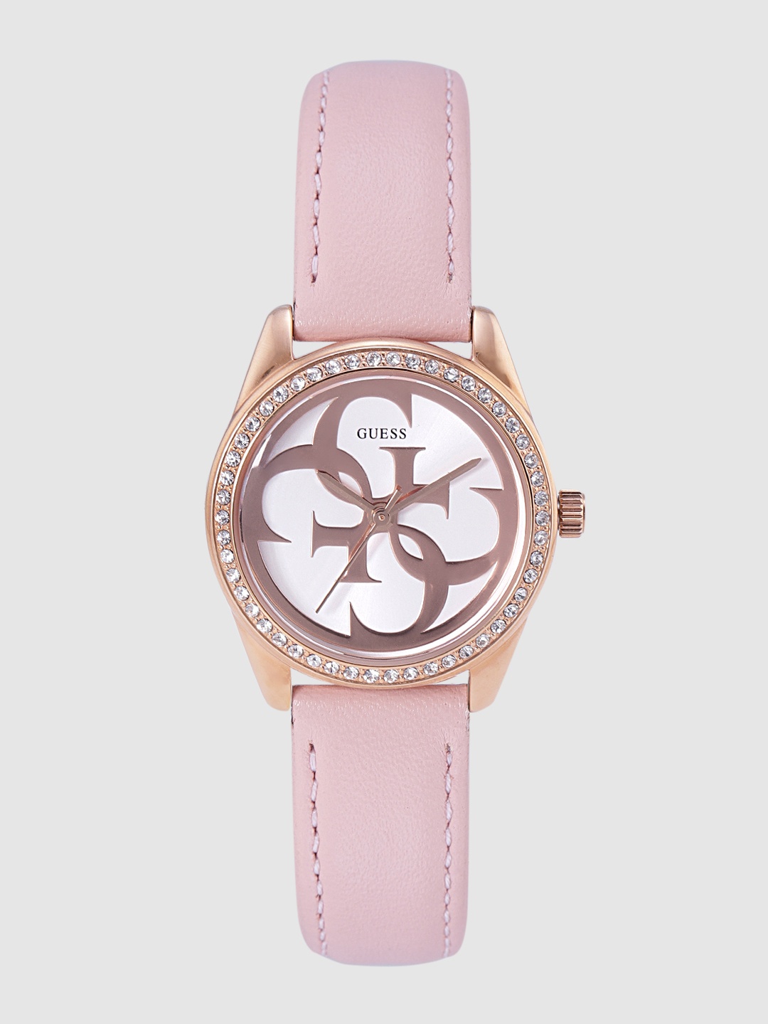 

GUESS Women White & Gold-Toned Analogue Watch W1212L1