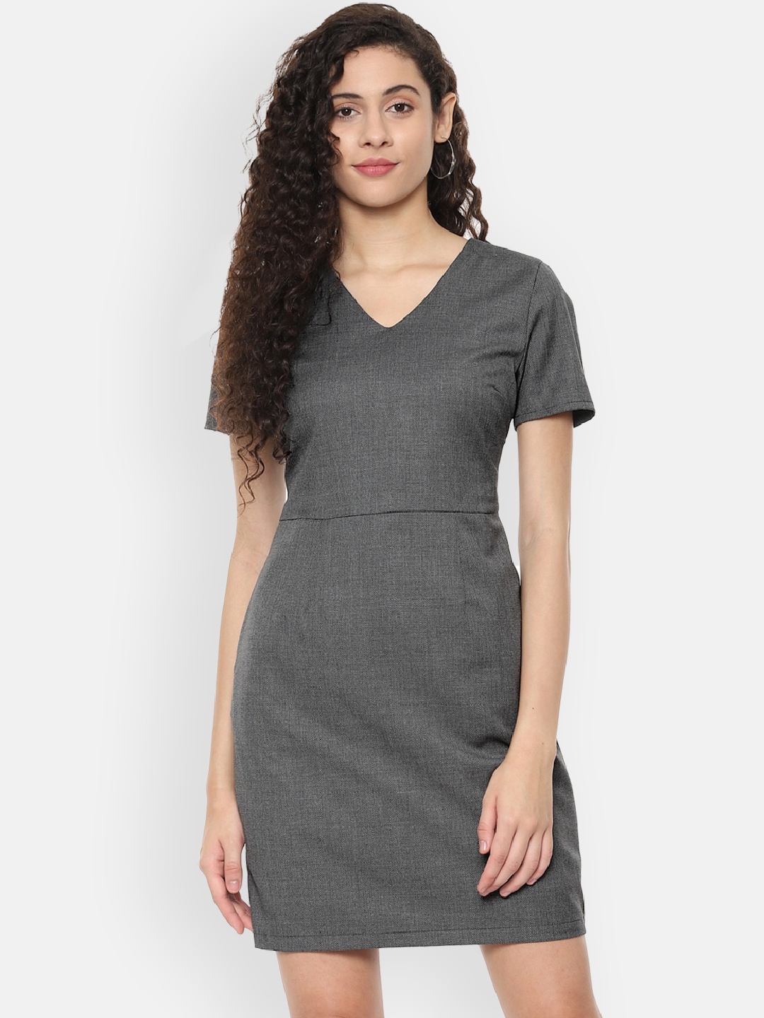 

Allen Solly Woman Grey Solid Sheath Dress