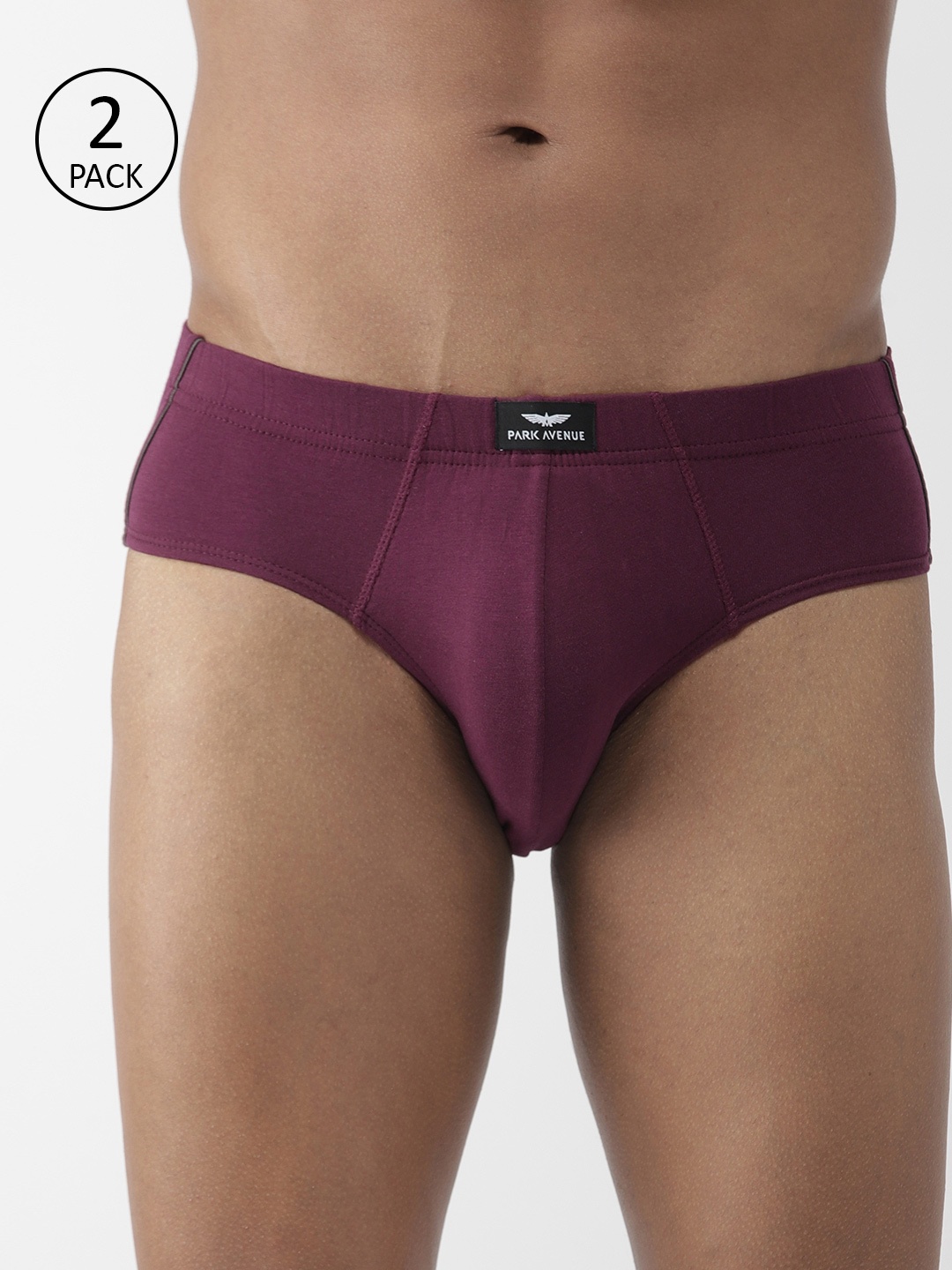 

Park Avenue Men Pack of 2 Burgundy Solid Briefs PZRR00114-M9