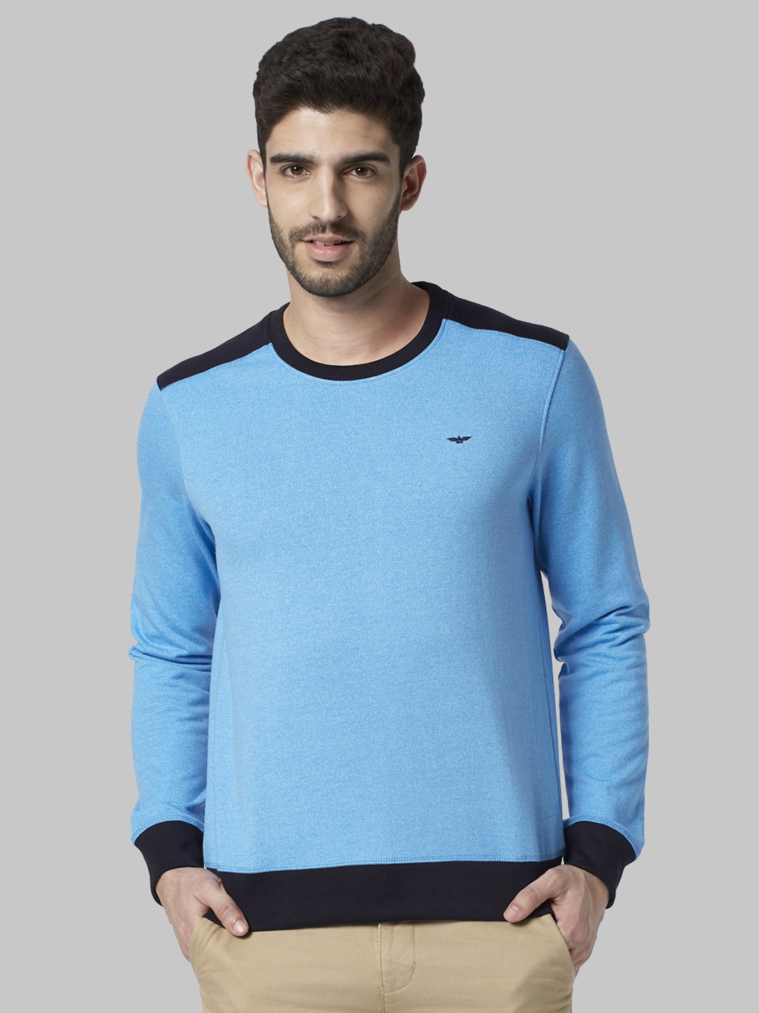 

Park Avenue Men Blue Solid Sweatshirt