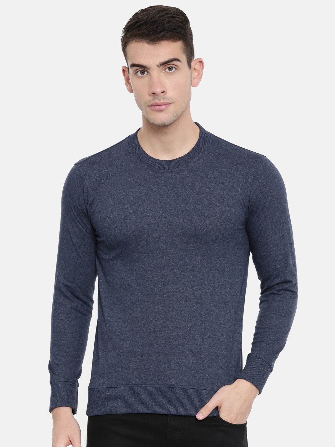 

ARISE Men Navy Blue Solid Lightweight Pullover Sweatshirt