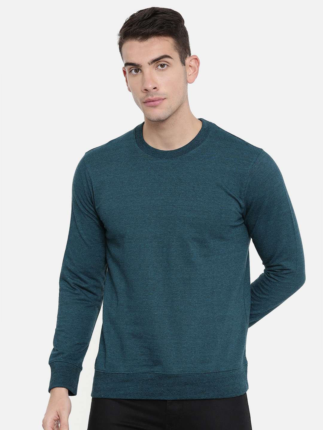 

ARISE Men Teal Blue Solid Sweatshirt