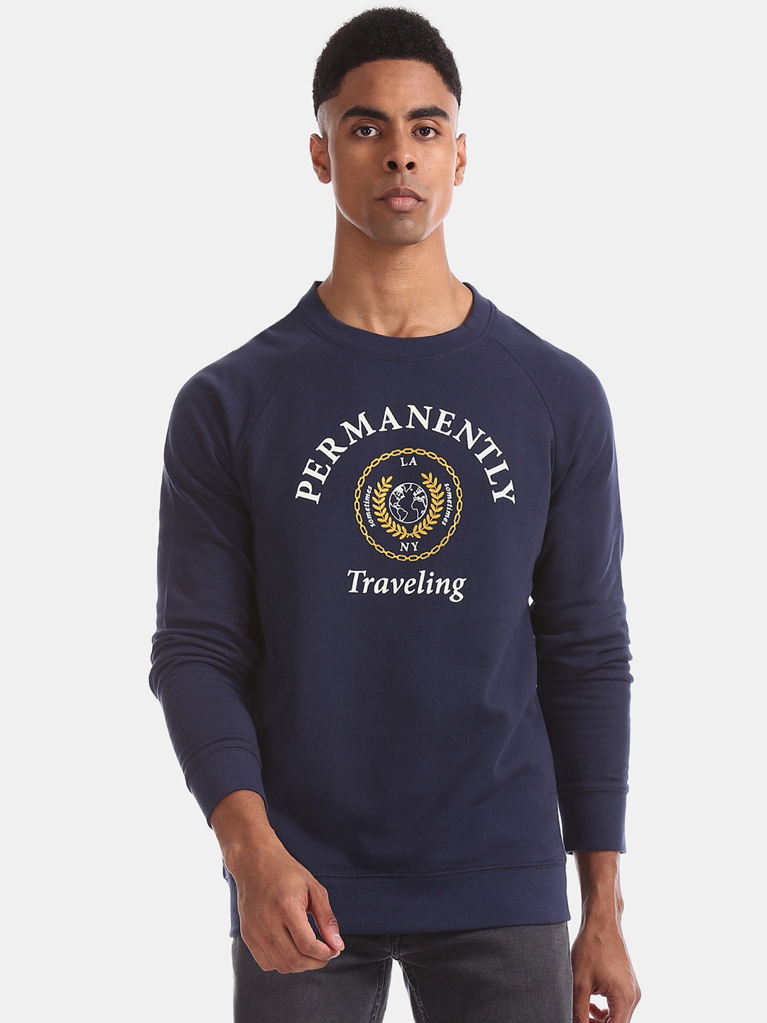 

Aeropostale Men Blue Printed Sweatshirt