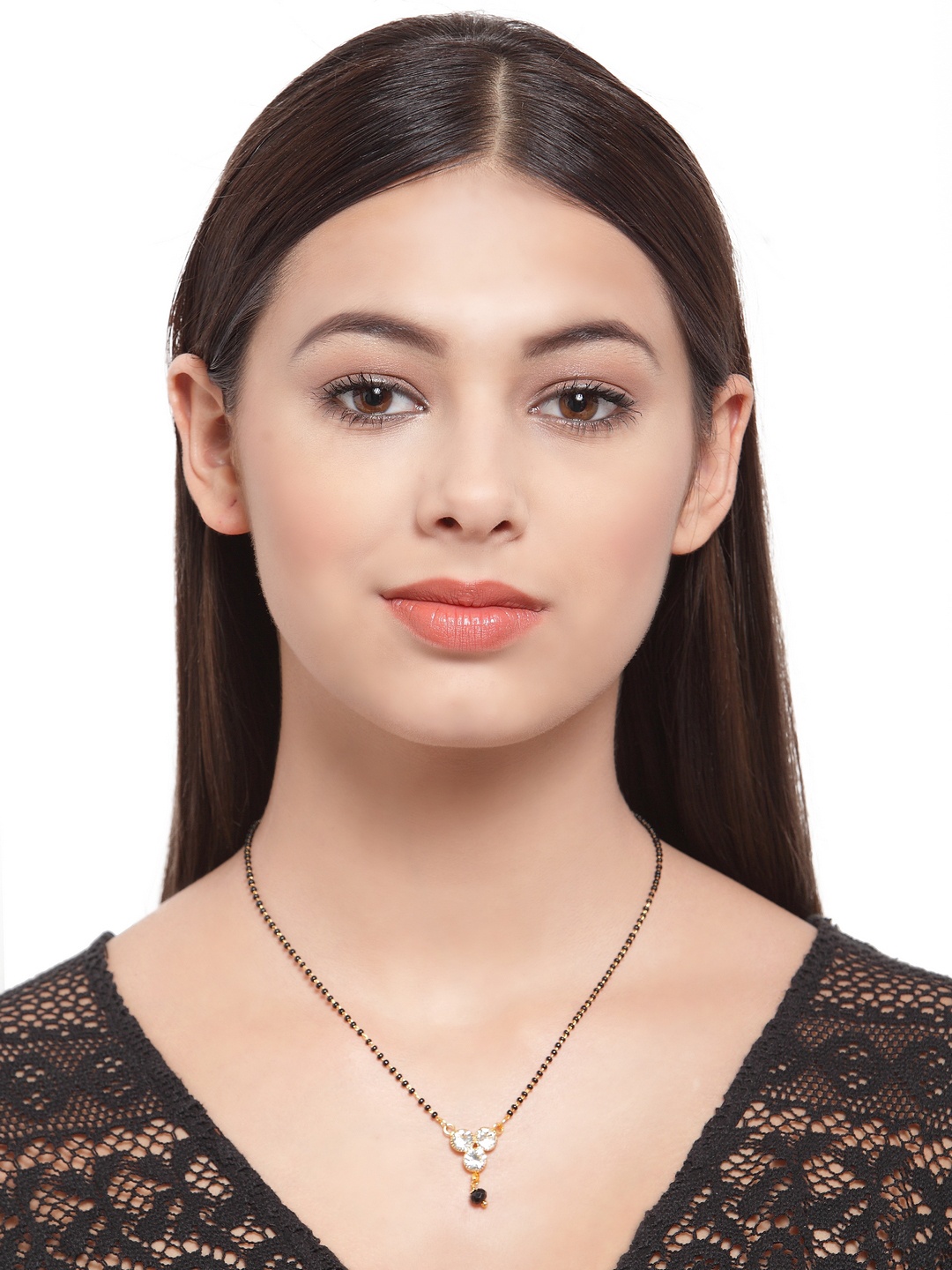 

PANASH Women Gold-Plated and Cubic -Zirconia Studded Mangalsutra