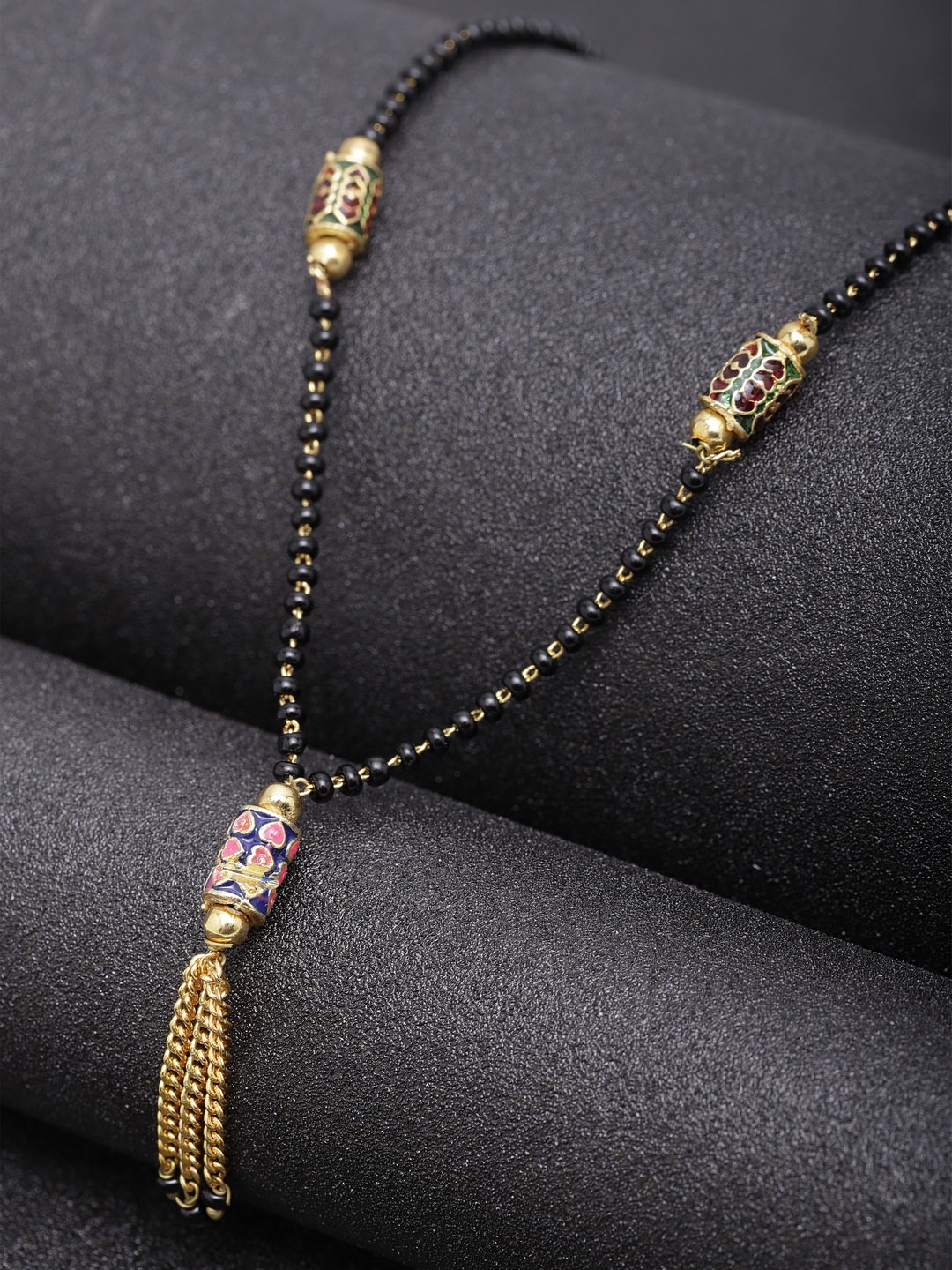 

PANASH Women Gold-Plated Handpainted Mangalsutra