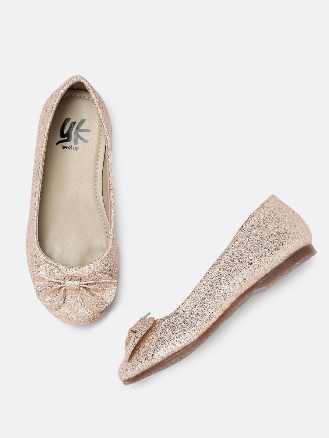 

YK Girls Rose Gold Solid Ballerinas