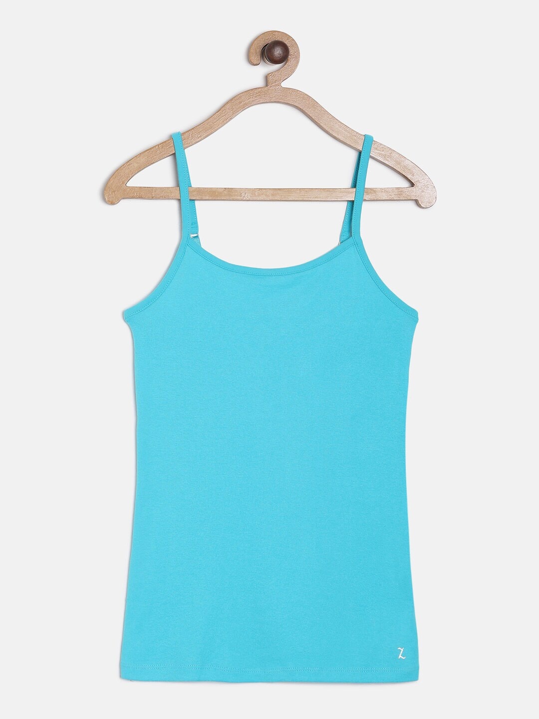 

Zalza Girls Turquoise Blue Solid Organic Cotton Sustainable Camisole 1003