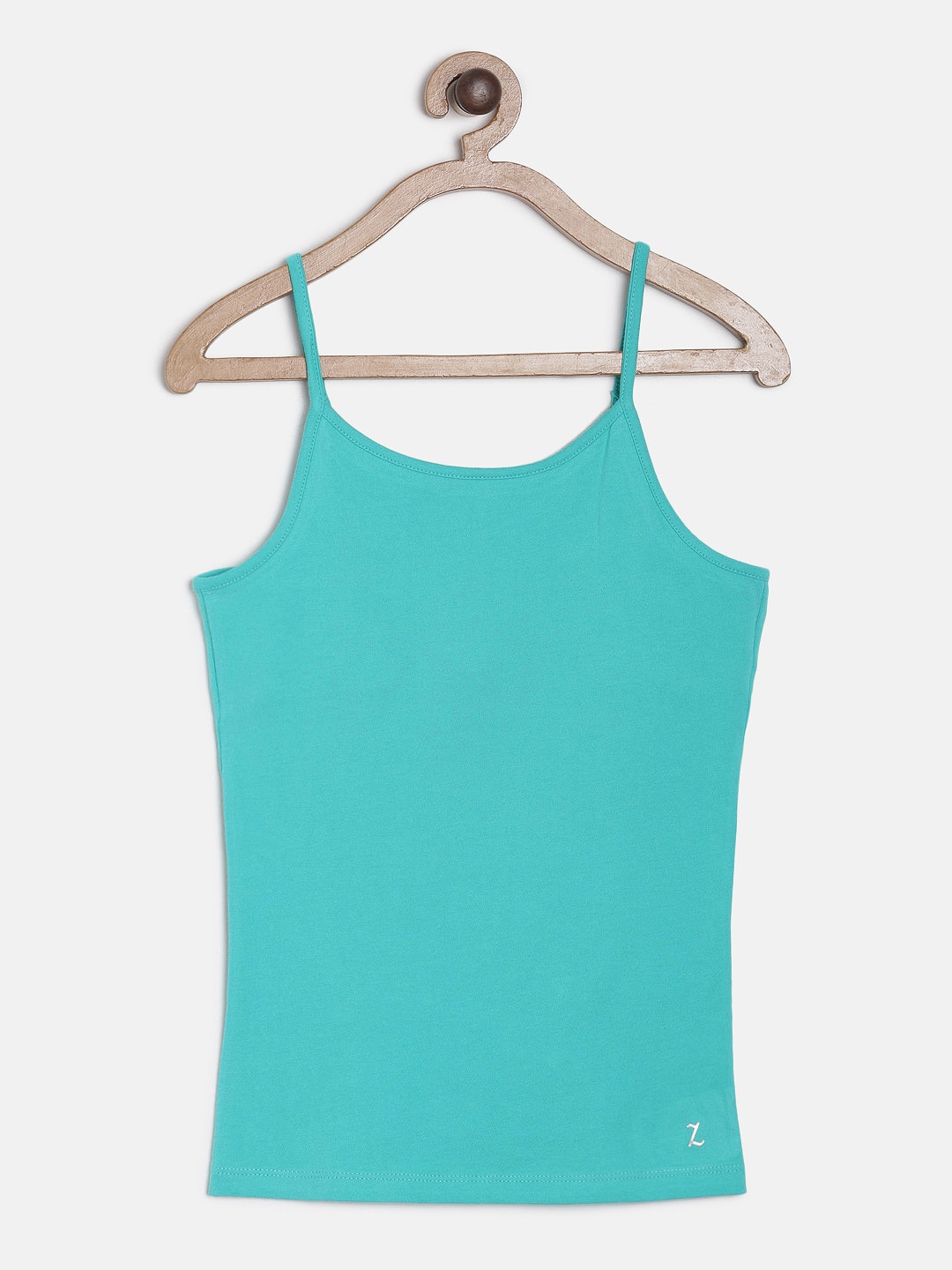 

Zalza Girls Turquoise Blue Solid Organic Cotton Sustainable Camisole 1004