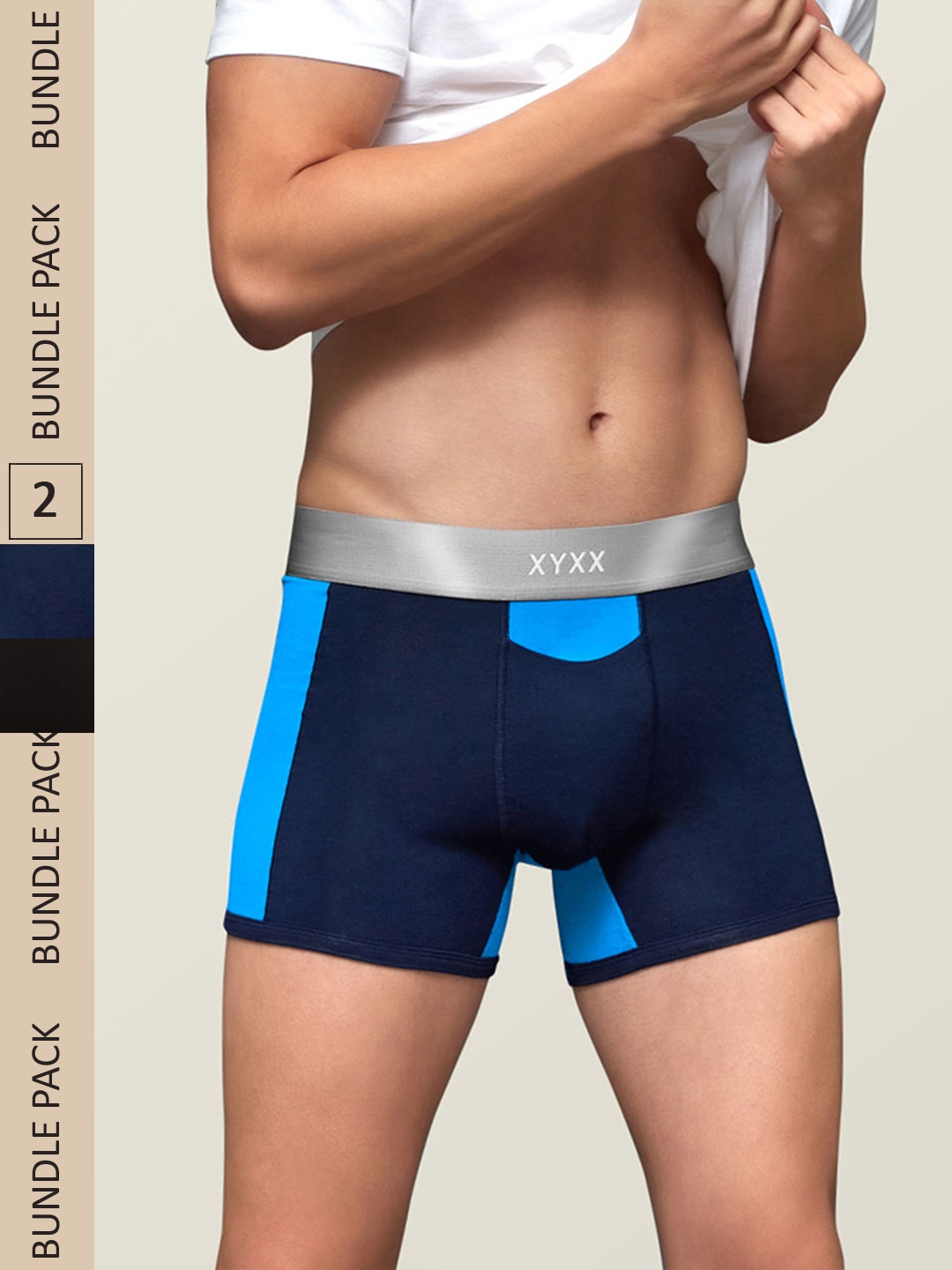 

XYXX Men IntelliSoft Antimicrobial Micro Modal Pack of 2 Dualist Trunks XYTRNK2PCKN242, Blue