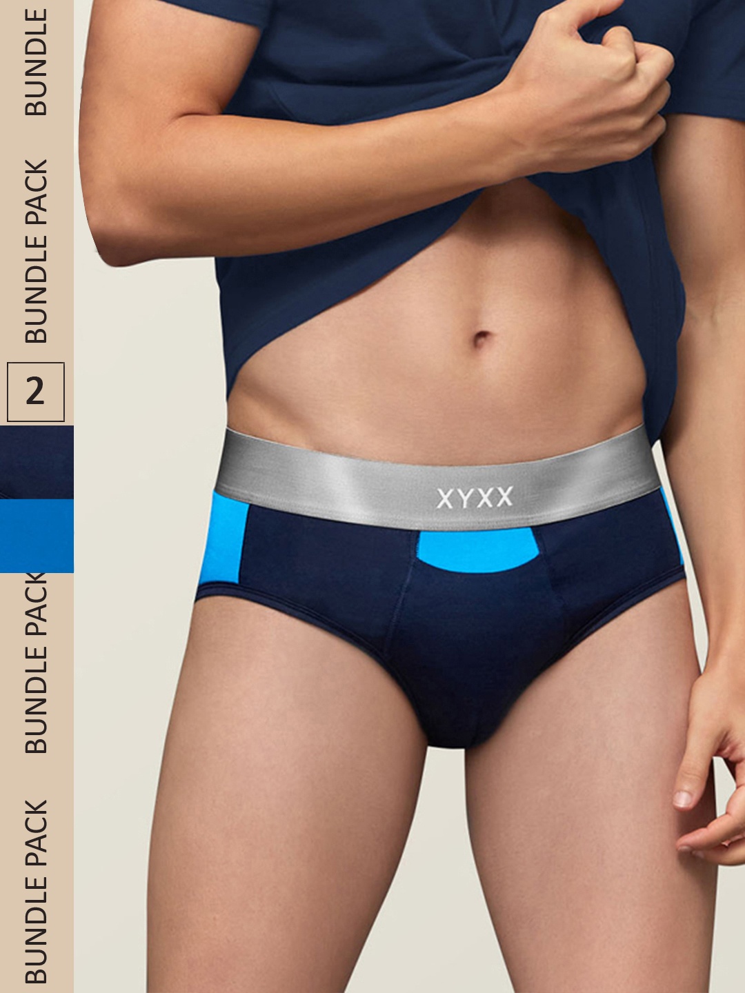 

XYXX Men IntelliSoft Antimicrobial Micro Modal Pack of 2 Dualist Briefs XYBRF2PCKN287, Blue