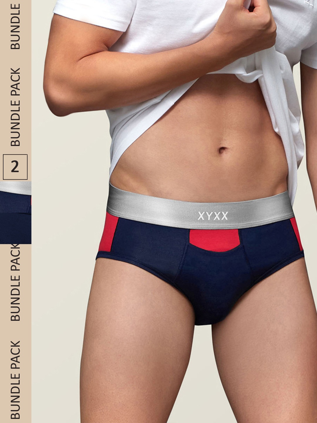 

XYXX Men IntelliSoft Antimicrobial Micro Modal Pack of 2 Dualist Briefs XYBRF2PCKN289, Navy blue