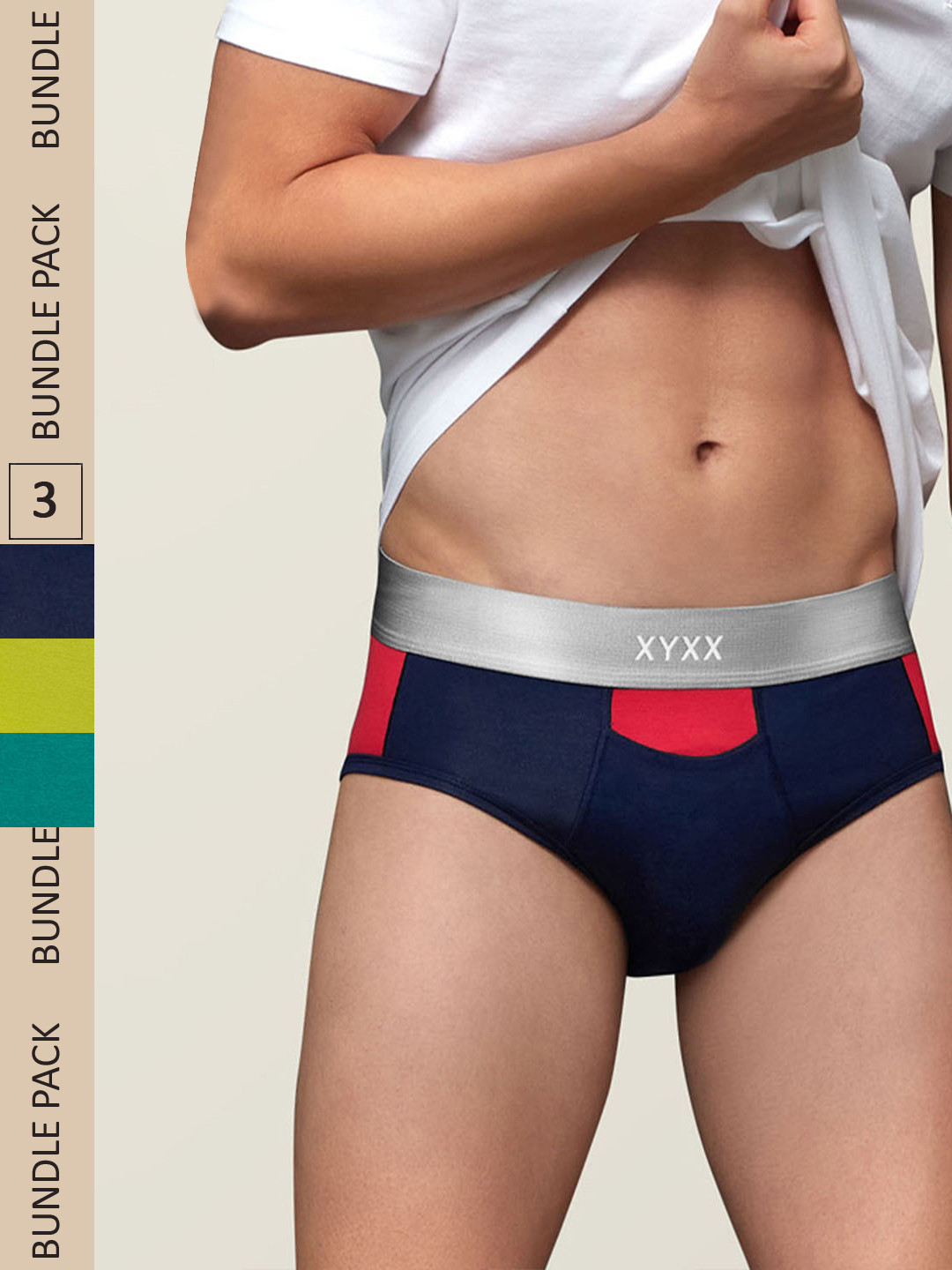 

XYXX Men IntelliSoft Antimicrobial Micro Modal Pack of 3 Dualist Briefs XYBRF3PCKN357, Green