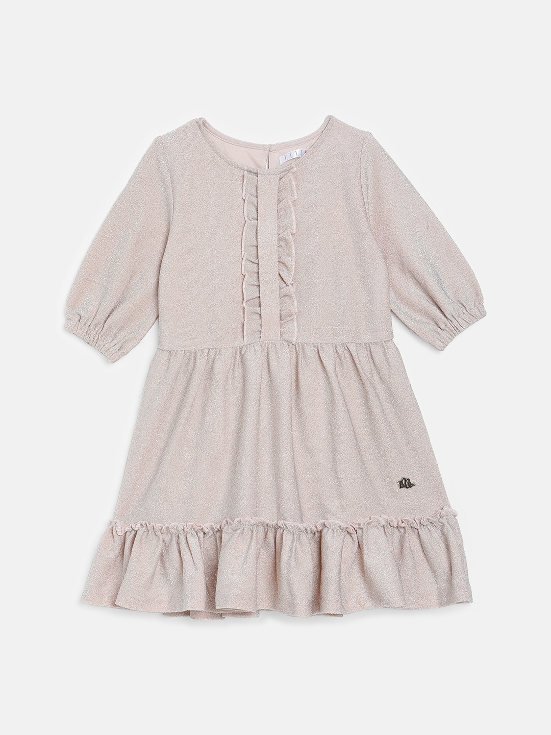 

ELLE Girls Solid Pink Fit and Flare Dress