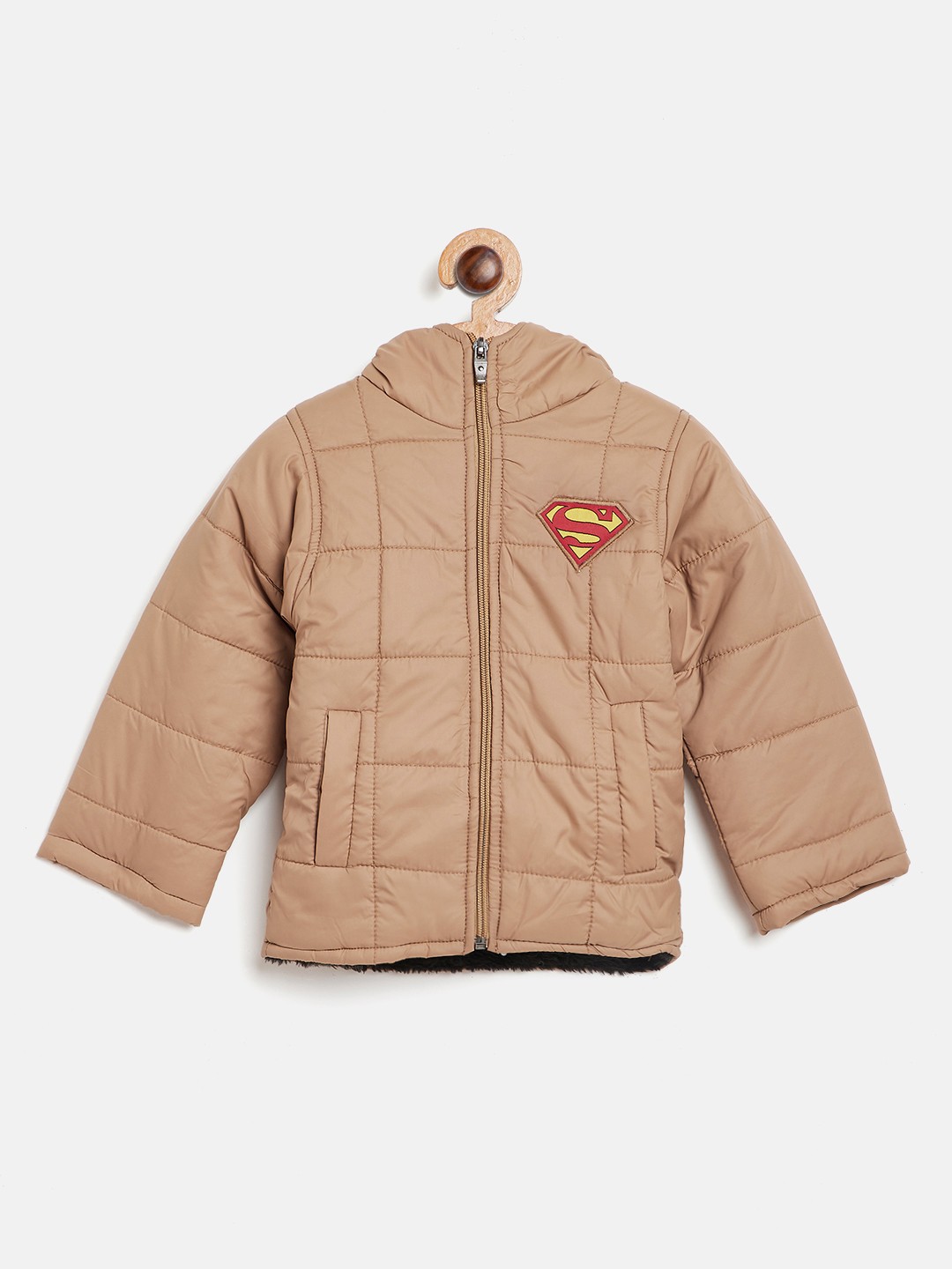 

GAME BEGINS Boys Khaki Solid Hooded Padded Jacket