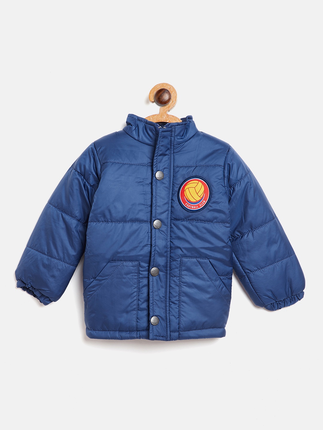 

GAME BEGINS Boys Blue Solid Hooded Padded Jacket