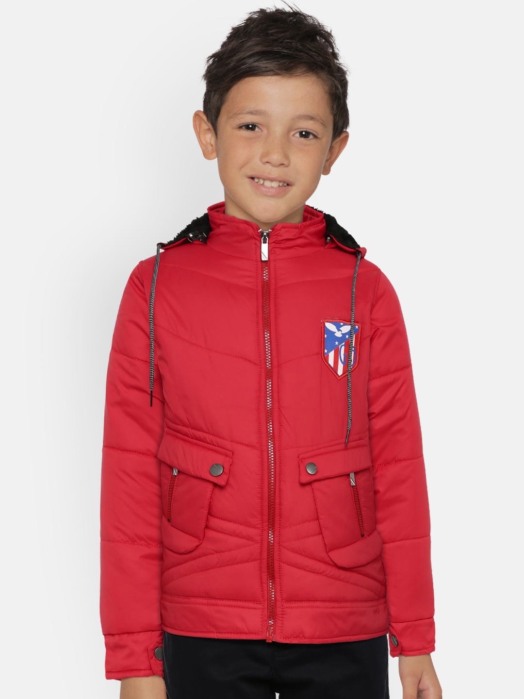 

GAME BEGINS Boys Red Solid Lightweight Puffer Jacket