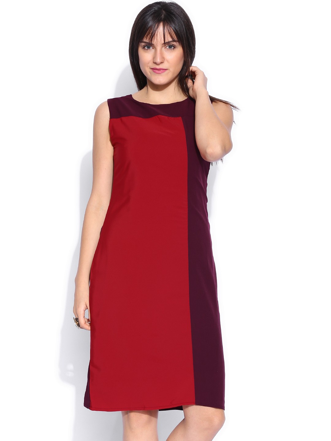 

Tokyo Talkies Maroon & Red Tailored Dress