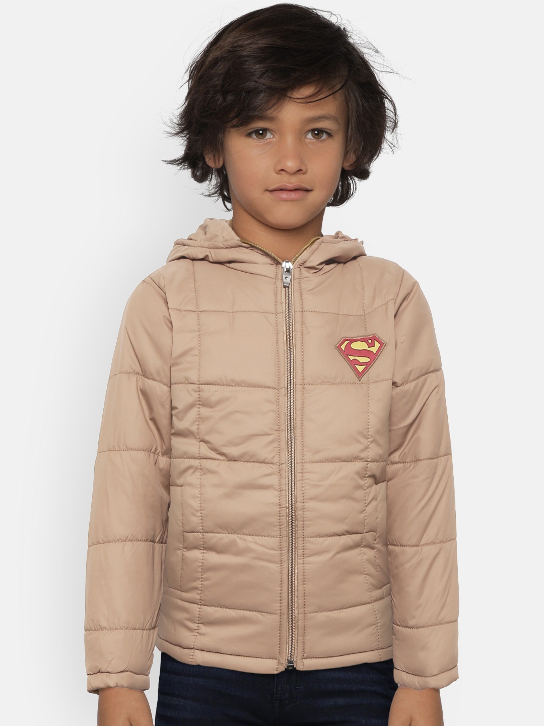 

GAME BEGINS Boys Khaki Solid Hooded Padded Jacket