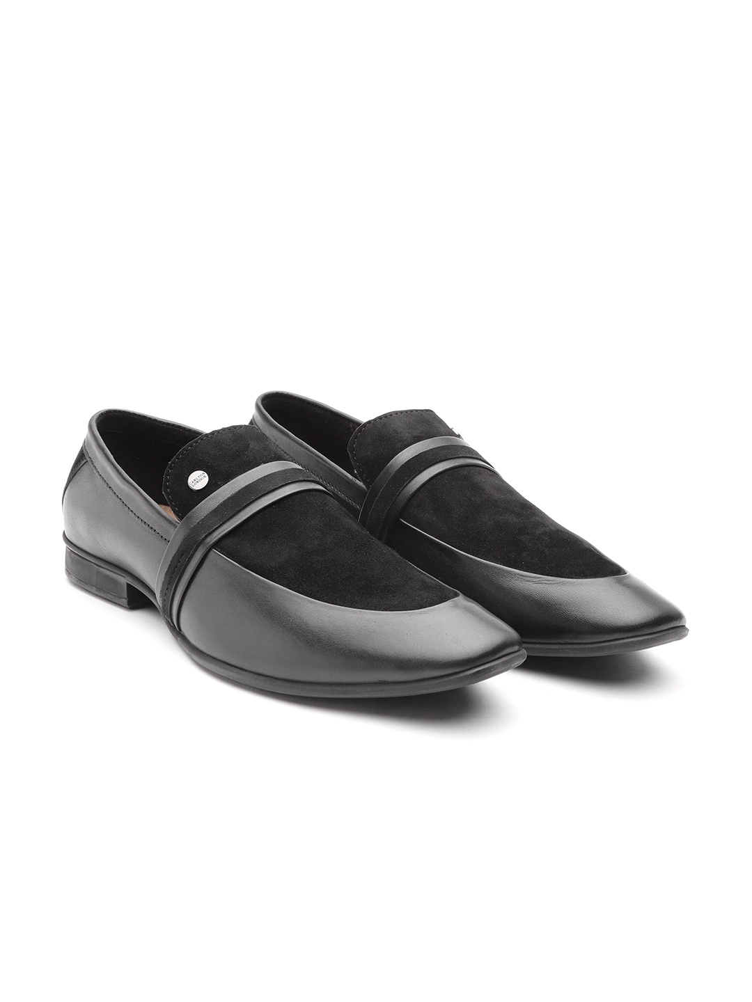

Carlton London Men Black Solid Formal Leather Slip-Ons