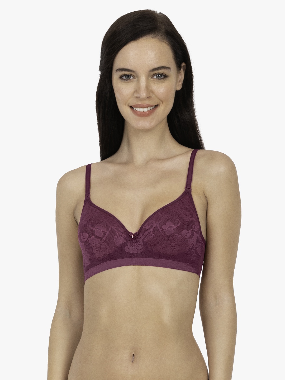 

Amante Padded Wired Luxury Jaquard Lace Bra - BRA73701, Purple