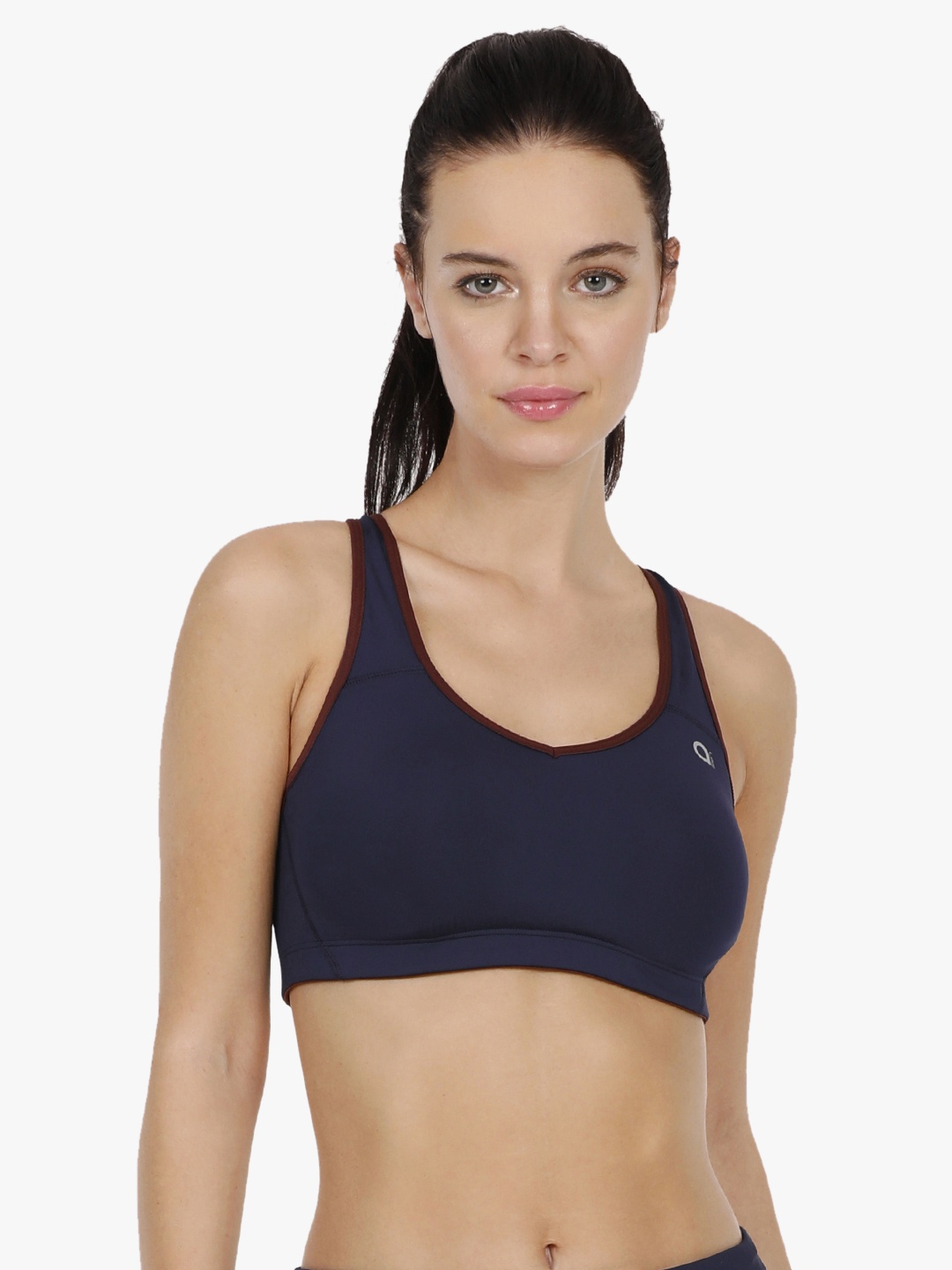 

Amante Navy Blue Solid Non-Wired Lightly Padded Sports Bra ABR17117