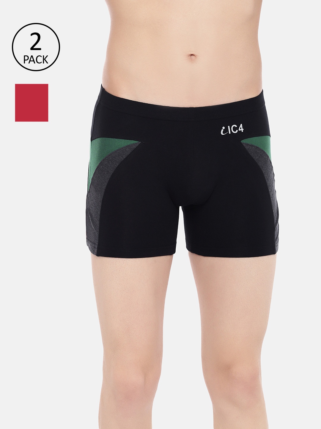 

IC4 Men's Set of 2 Designer Trunk 0320BRBM, Black