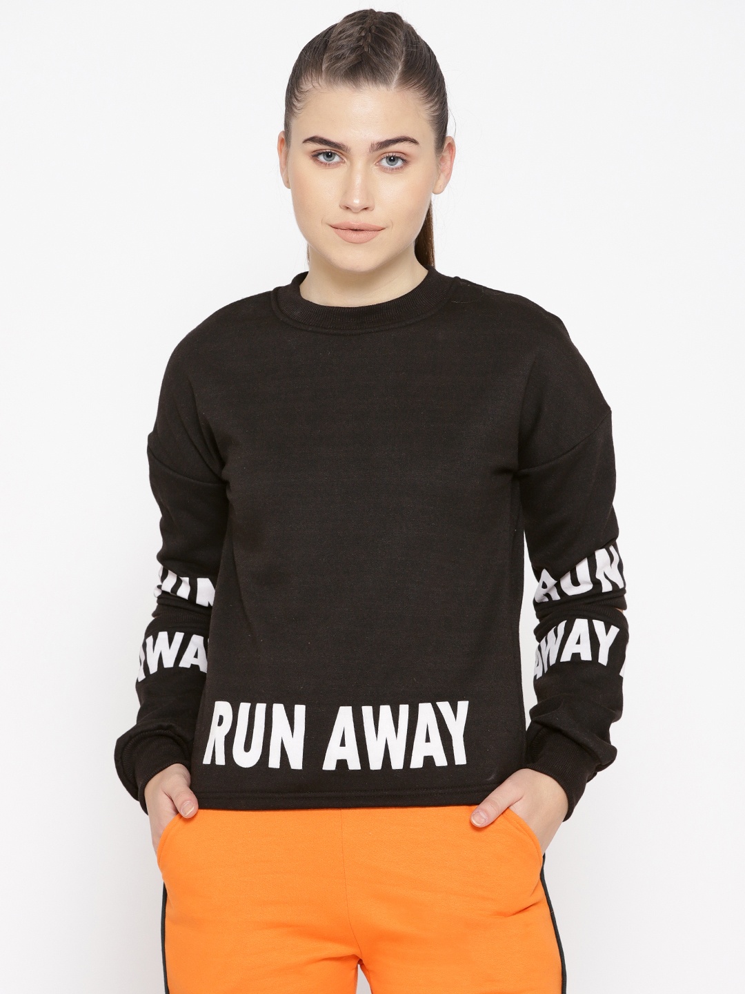 

Alsace Lorraine Paris Women Black & White Printed Detail Sweatshirt