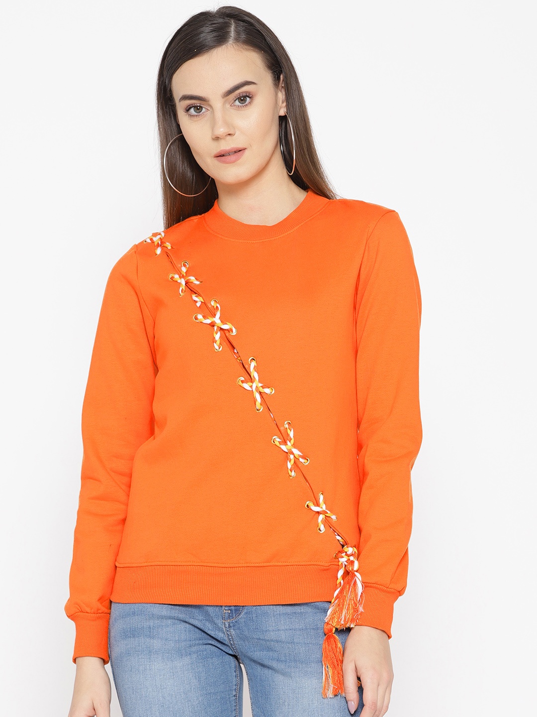 

Alsace Lorraine Paris Women Orange Solid Sweatshirt