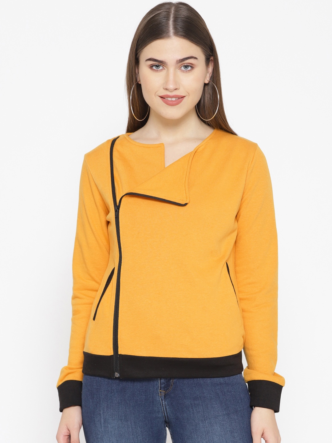 

Alsace Lorraine Paris Women Mustard Yellow Solid Sweatshirt