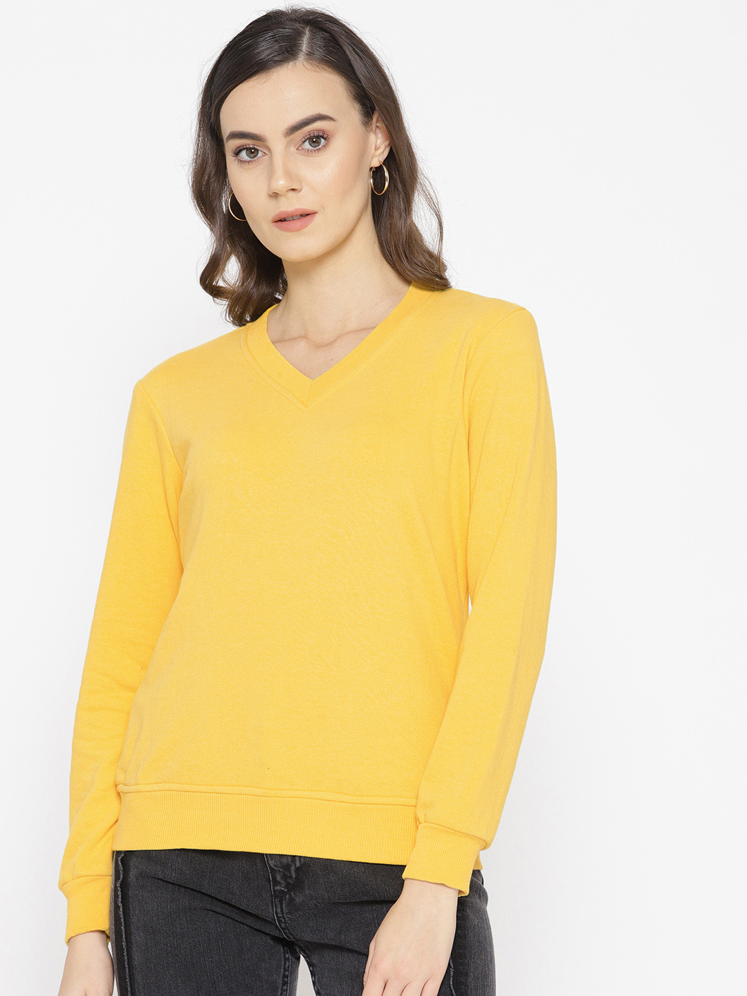 

Alsace Lorraine Paris Women Yellow Solid Sweatshirt